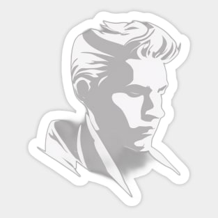 Enigmatic Silver Silhouette - Iconic Hair Style No. 606 Sticker